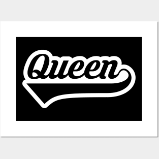 Queen Black and White (Outlined In White With Tail) Posters and Art